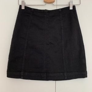 Free people black denim skirt